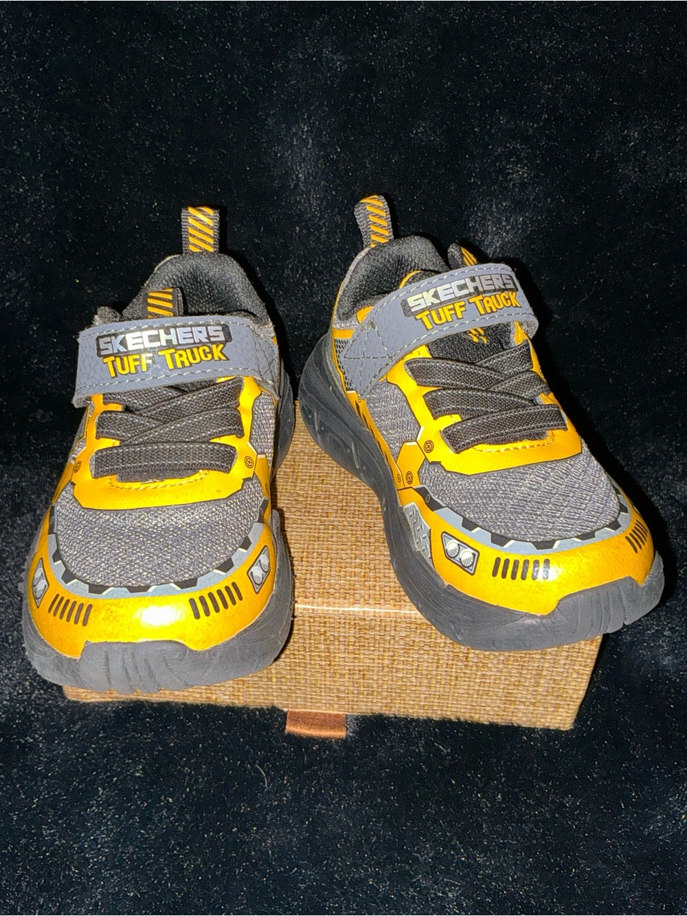 Skechers Tuff Truck Kids' Yellow & Gray Sneakers with Hook-and-Loop Strap